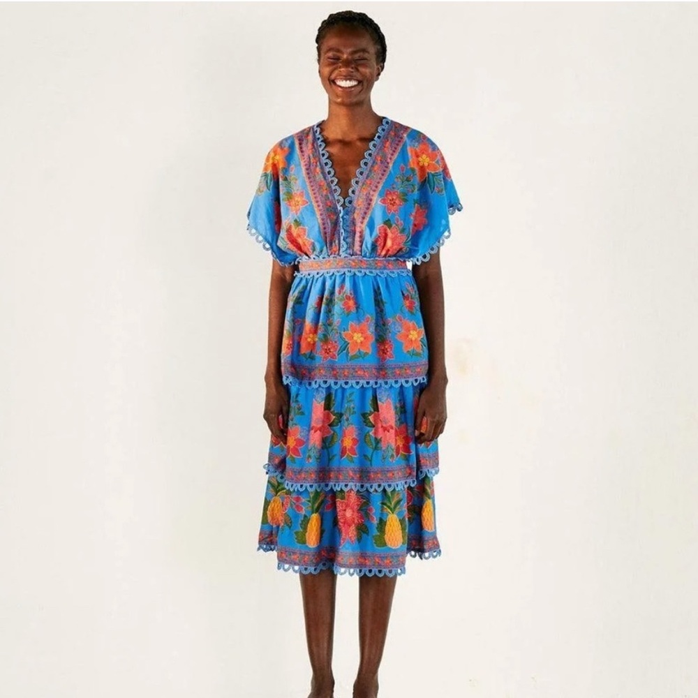 Farm Rio Tropical Tapestry Layered Dress - Picture 8 of 8
